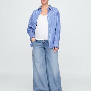 Women's Light Blue Wide-Leg Jeans